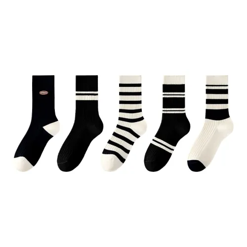 MIIOW Mid Calf Socks Women's 5 Pack