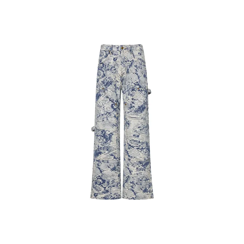 PAINT STAIN Jeans Unisex Jacquard Blue-0