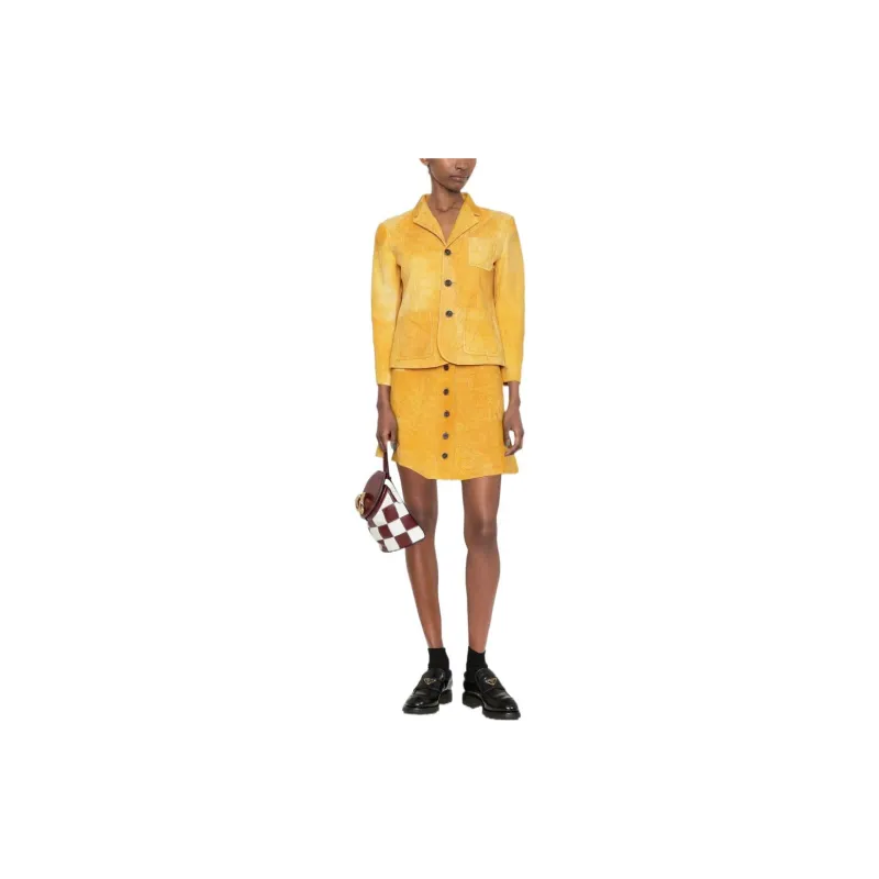 MARNI Leather Jacket 'Sun Orange'-1