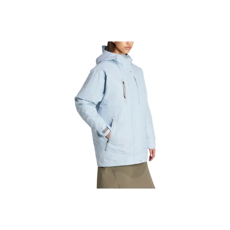 Adidas Waterproof And Windproof Windbreaker Jacket Women's Light Blue-2