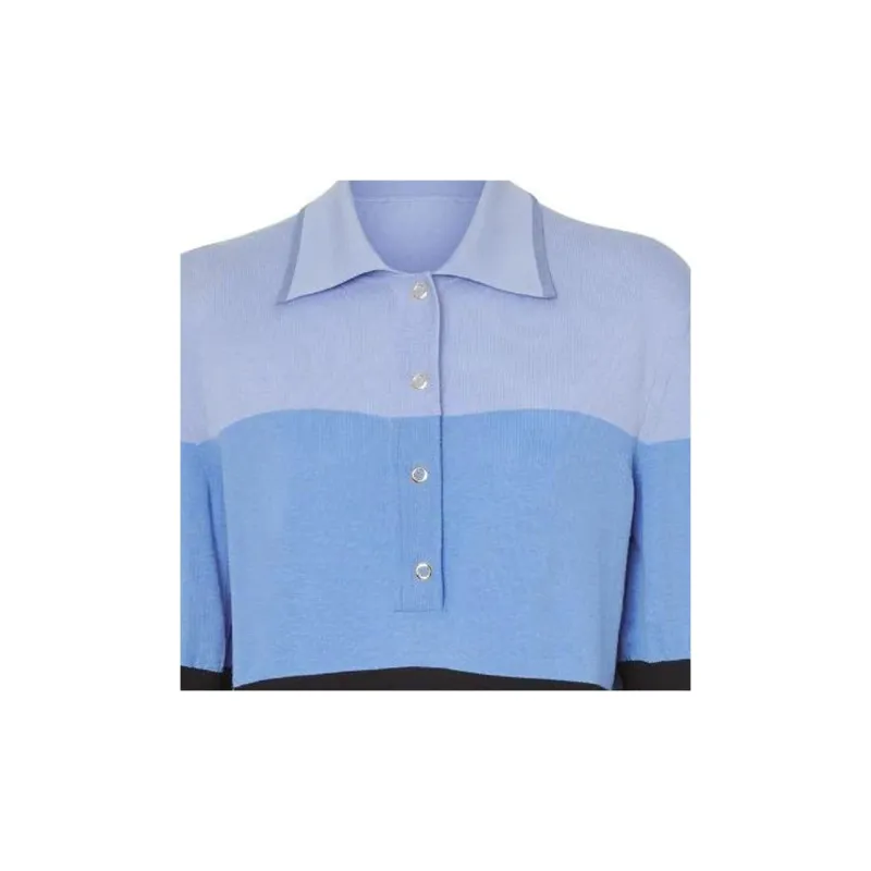 Burberry Long sleeve Leather Detail Polo Shirt-4