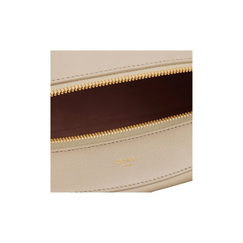 CELINE Romy Collection Calfskin One Shoulder Handbags Medium Size Women's Cappuccino-Colored-4