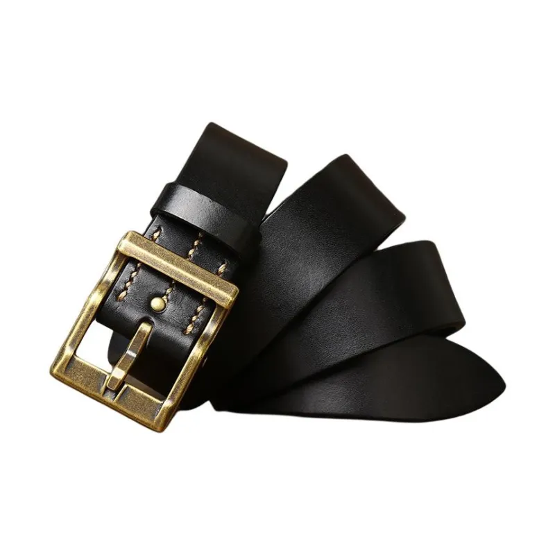 JEANSWEST Cow Leather Leather Belts Men's 3.8cm-1