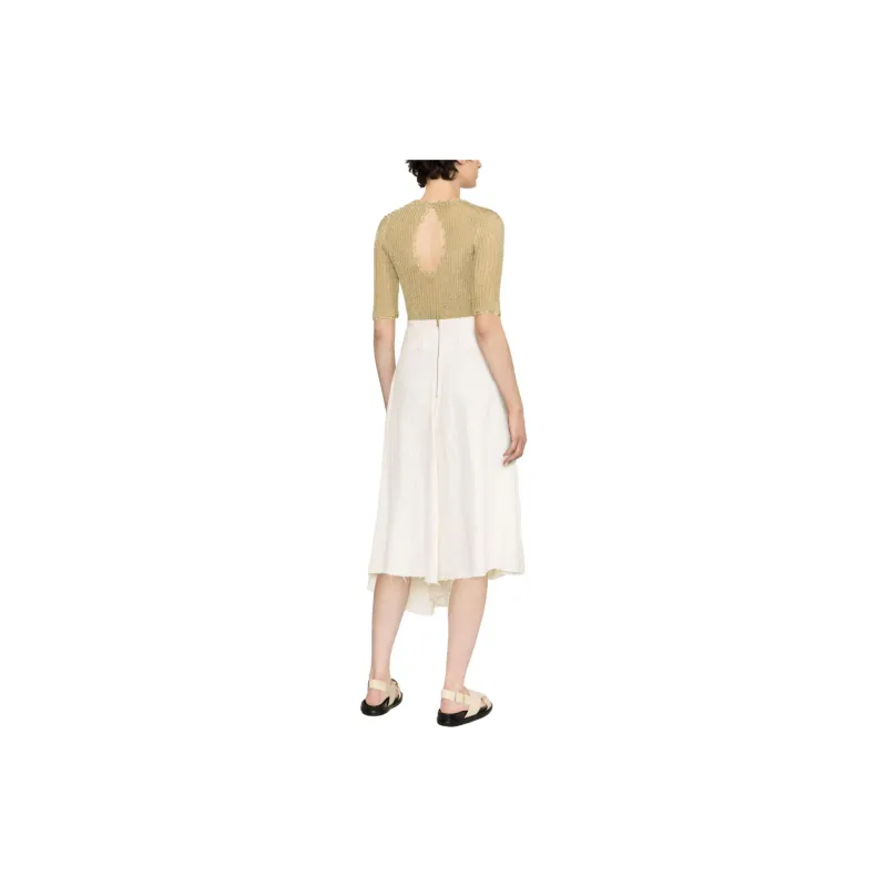 GANNI Metallic Open Back Blouse 'Gold'-2