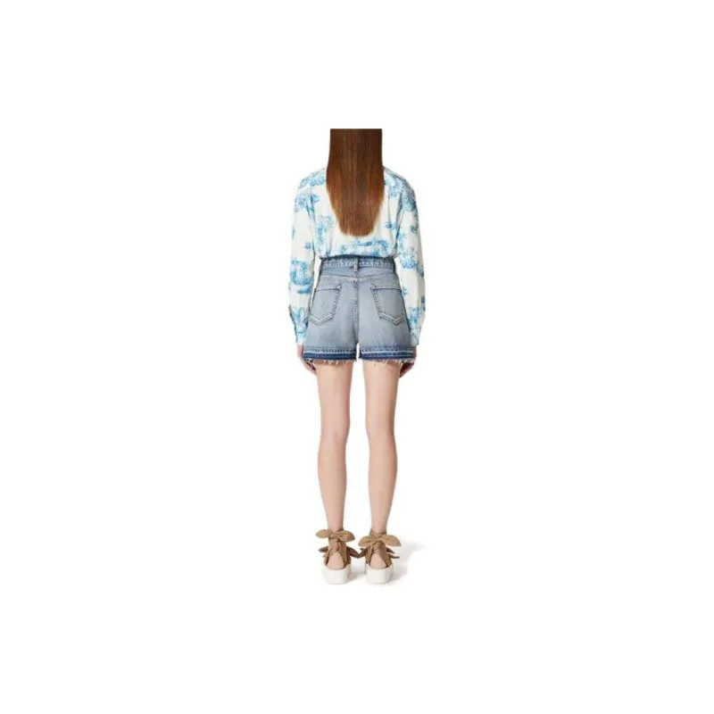 RED VALENTINO Denim Shorts Women's Blue-2
