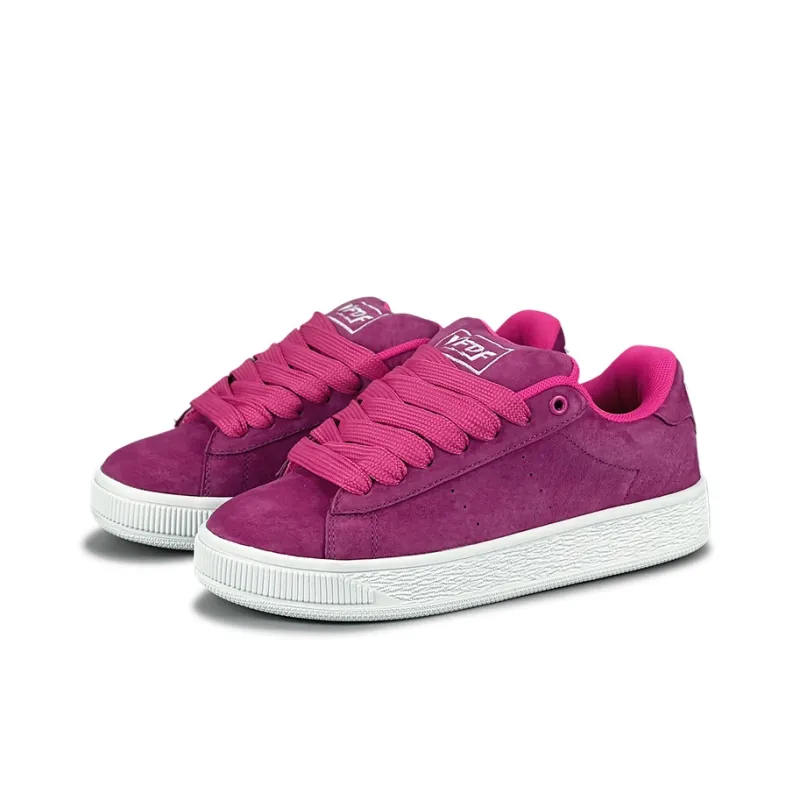 VFDF Wear Resistant Slip Resistant Low Top Skateboard Shoes Unisex Fuchsia-2