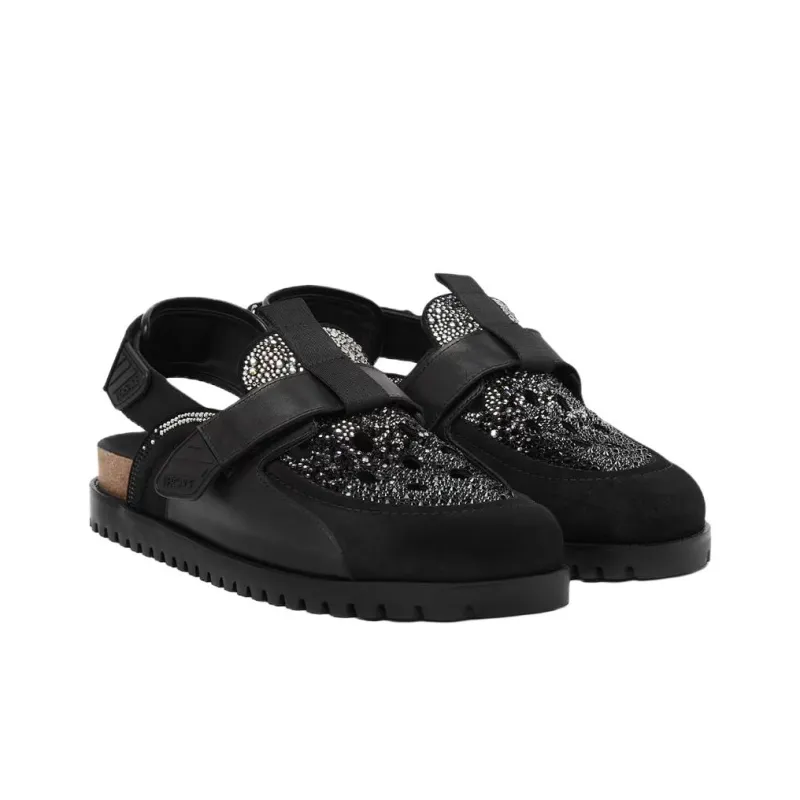 VERSACE Crystal Casual Shoes Men's Black-2