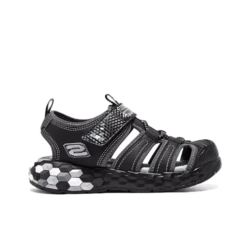 Skechers BOYS Anti Slip Wear Resistant Children's Sandals Black Gray Teenagers-1