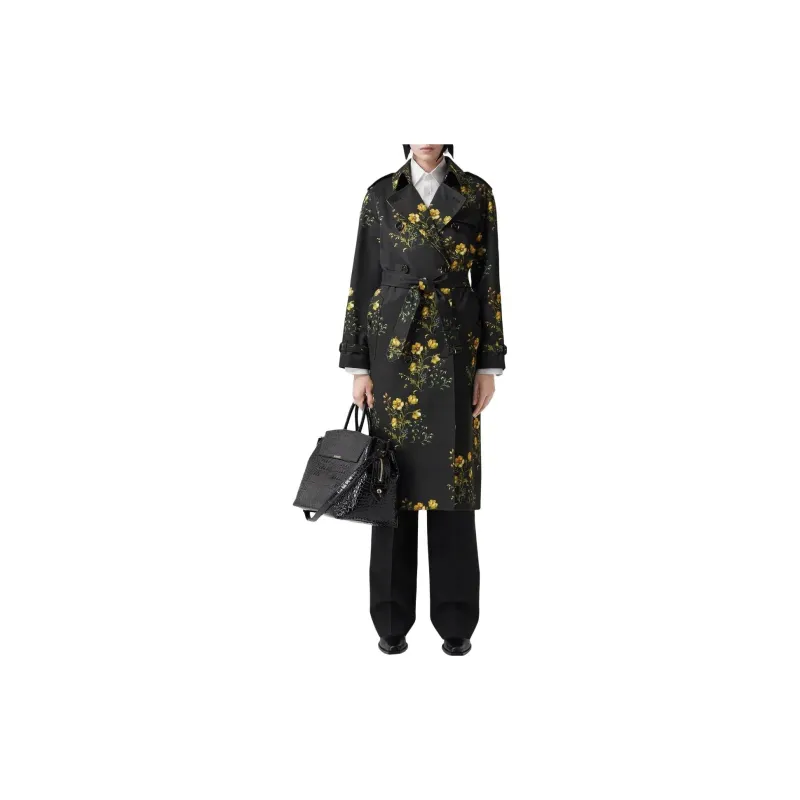 Burberry Trench Coats Women's Black-2
