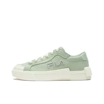FILA KIDS Abrasion Resistant Breathable Support Low Top Kids' Skateboarding Shoes White Green Unisex