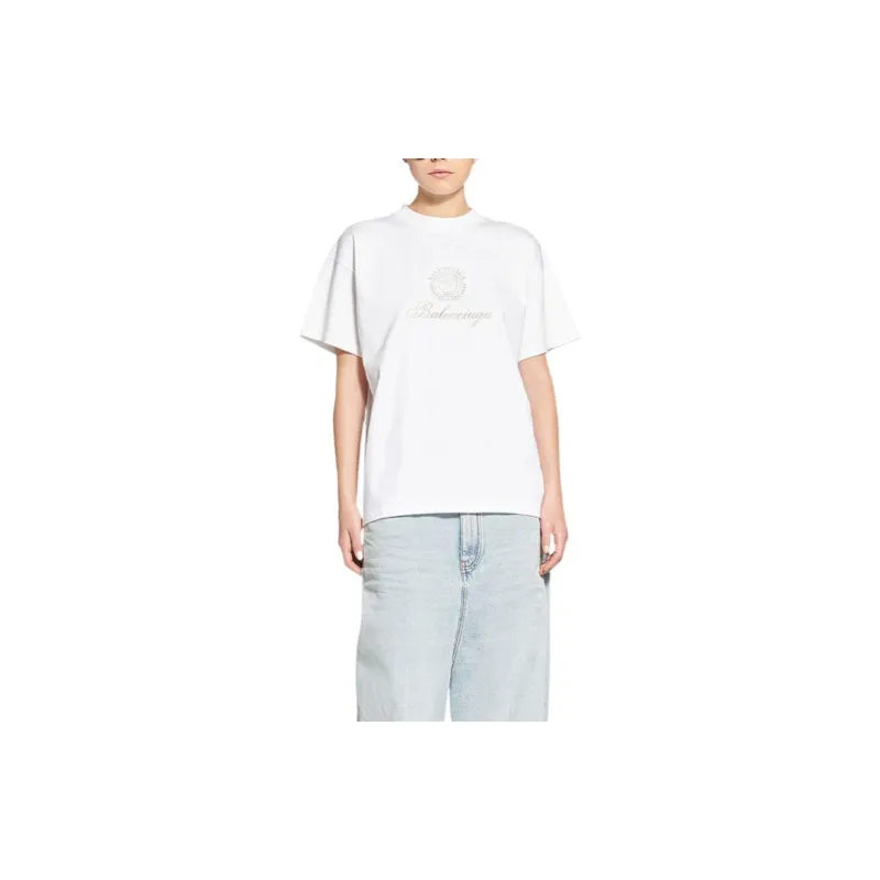 Balenciaga Chinese Valentine's Day T-Shirts Women's White-3