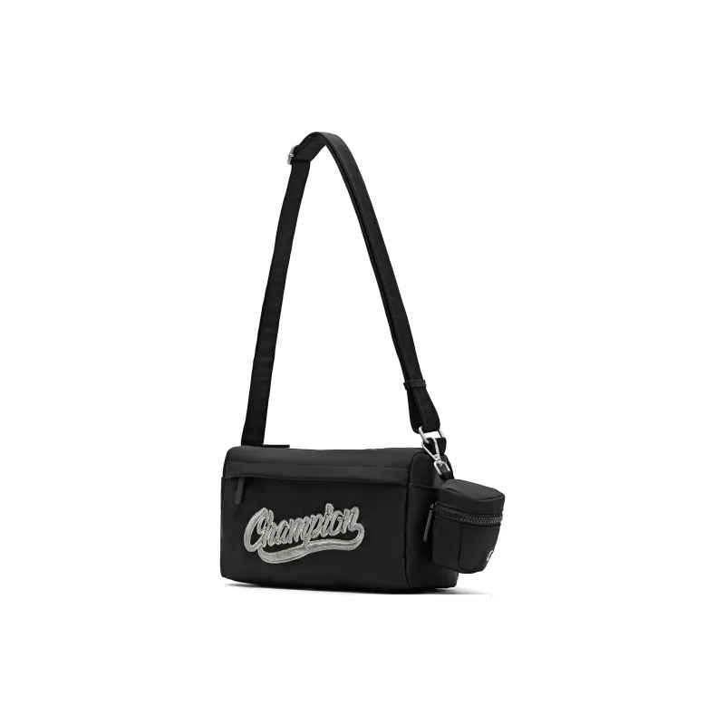 Champion Fabric+Artificial Leather Crossbody Bag Medium Size Unisex Smoke Gray/Champion Blue/Latte Brown/Black-18