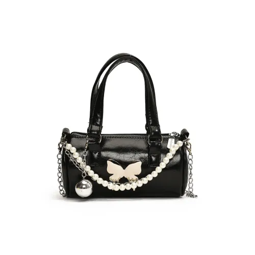 NOMK PU Shoulder Bag, Crossbody Bag, Handbag Women's Black/White/Silver