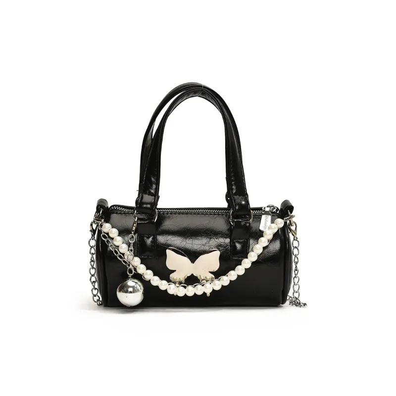 NOMK PU Shoulder Bag, Crossbody Bag, Handbag Women's Black/White/Silver-0