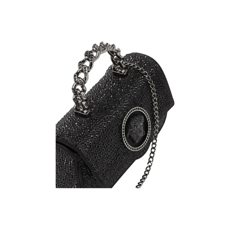 VERSACE La Medusa Viscose Shoulder Bag Crossbody Bag Handbag Mini Women's Black-3