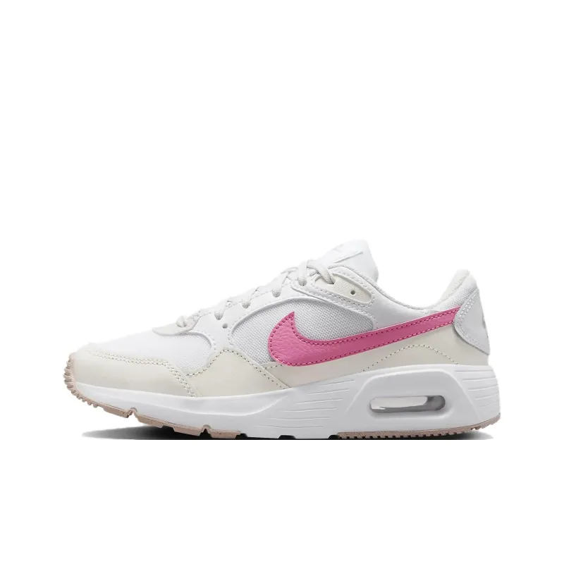Nike Air Max SC Anti Slip Wear Resistant Low Top Kids Lifestyle Shoes White Pink Teenagers-0