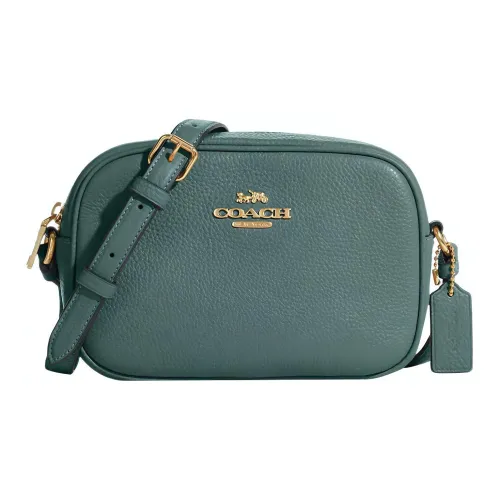 COACH Jamie Refined Pebble Leather Camera Bag Shoulder Bag Crossbody Bag Mini Women's Ink Wash Green