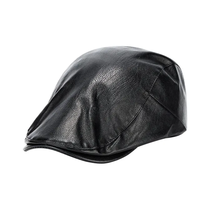 MUYKUY PU Leather Berets Women's-0
