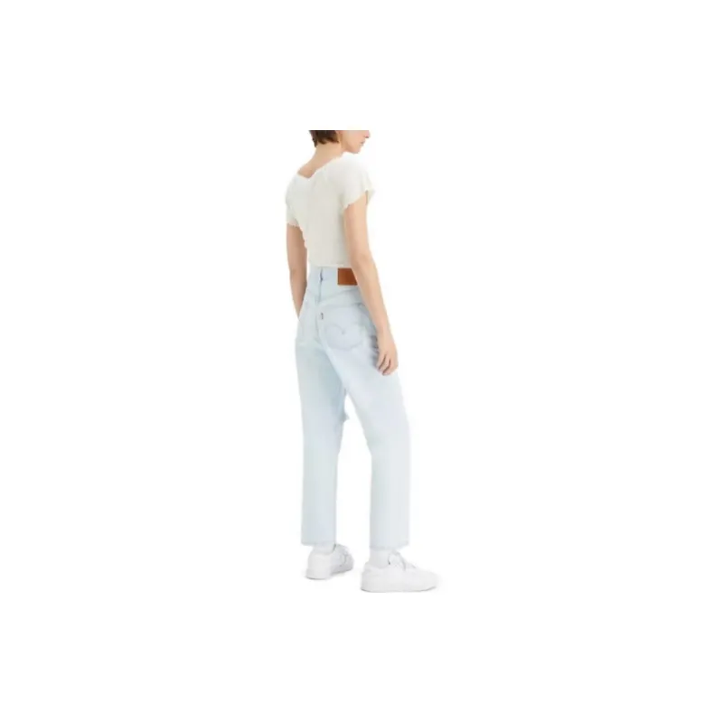 Levis Jeans Women's Blue With White Lettering-4