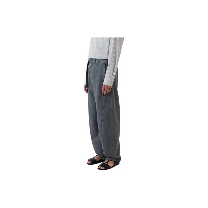 Lemaire Twisted Belted Pants 'Denim Stone Grey'-2