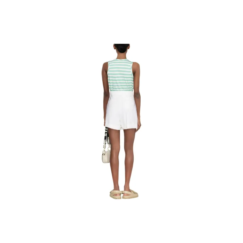 Moncler Logo Printed Scoopneck Striped Tank Top-2