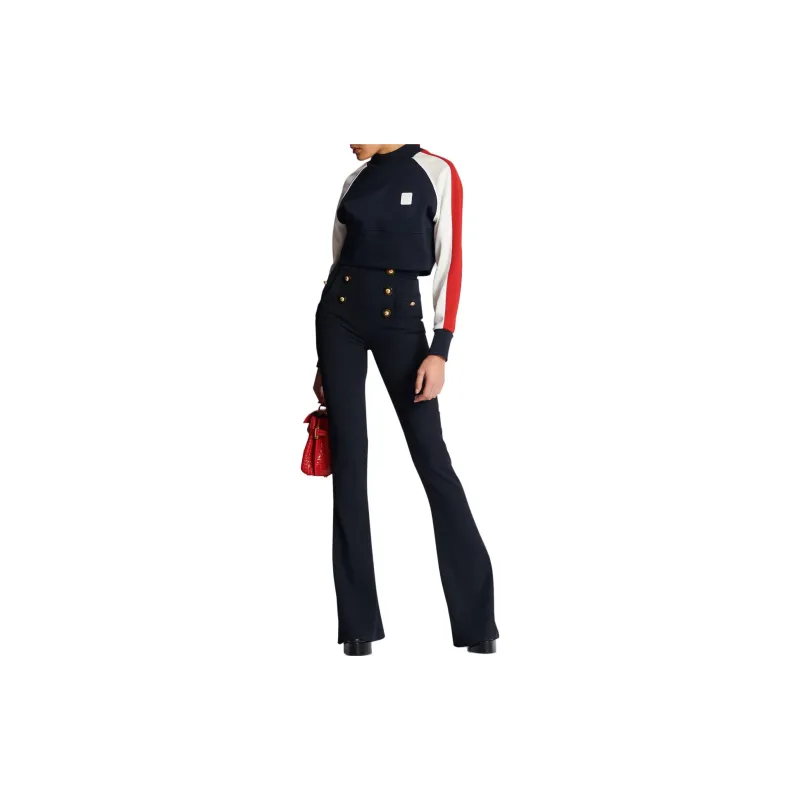 BALMAIN Wool Flared Trousers-1