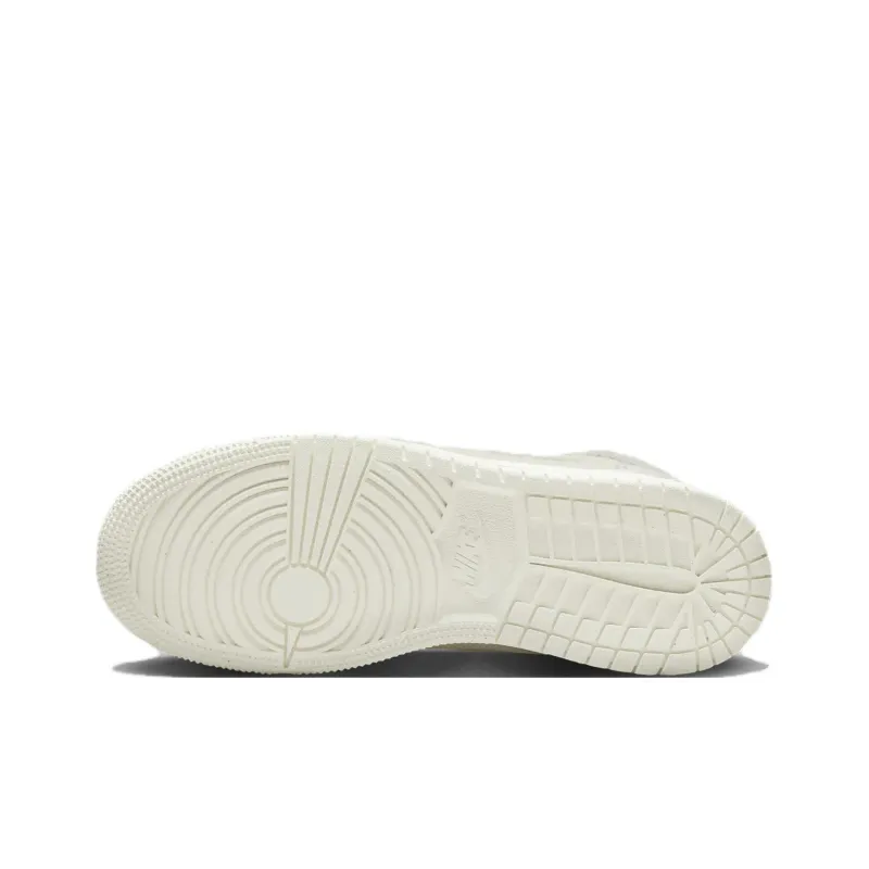Jordan Air Jordan 1 Anti Slip Wear Resistant Mid Top Kids Lifestyle Shoes Ivory White Grade School-4