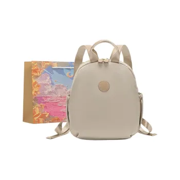 BRINCH Nylon Backpack Women's Apricot/Elegant Black