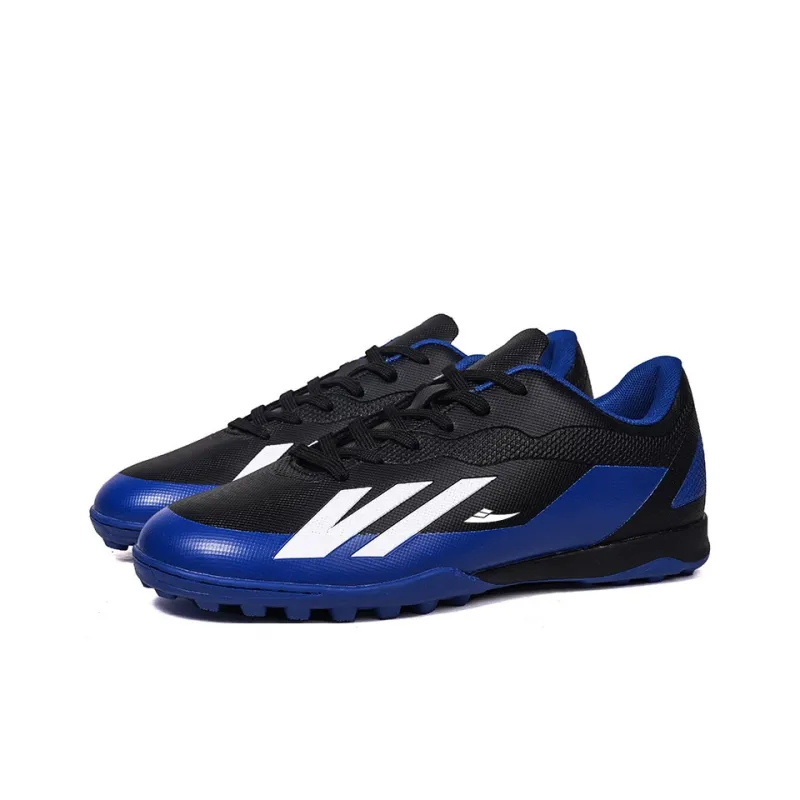 Kuding Soccer Shoes Unisex Low Top Black Royal Blue/Lake Blue/White/Orange Red-17