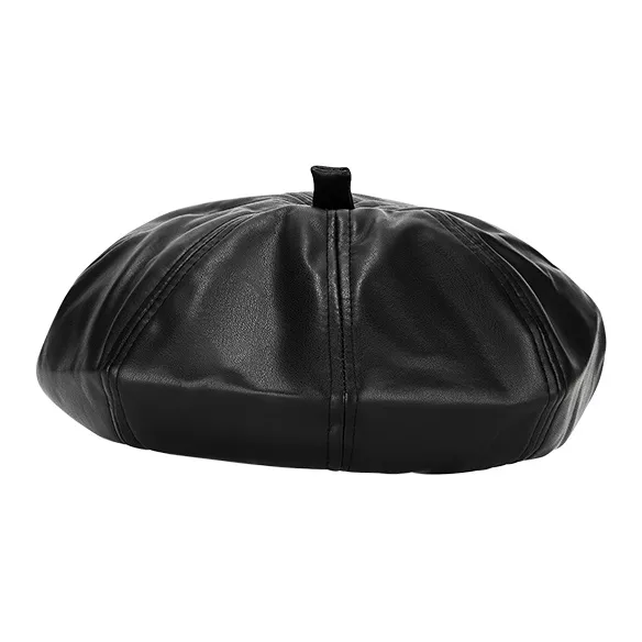 MUYKUY PU Leather Berets Women's-1
