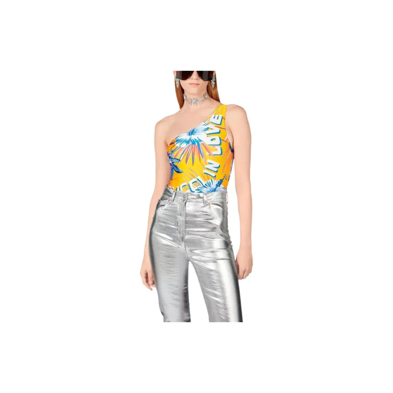 GUCCI SS21 One-piece Swimsuit Women's Yellow-2