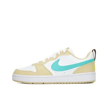 Nike Court Borough COURT BORO Anti Slip Wear Resistant Low Top Kids' Skateboarding Shoes Yellow White Unisex
