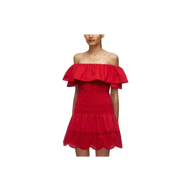 Self-portrait Sleeveless Dress Women's Red-4