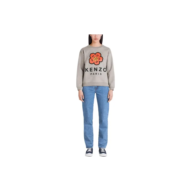KENZO Broke Flower Sweatshirt 'Pearl Grey'-2