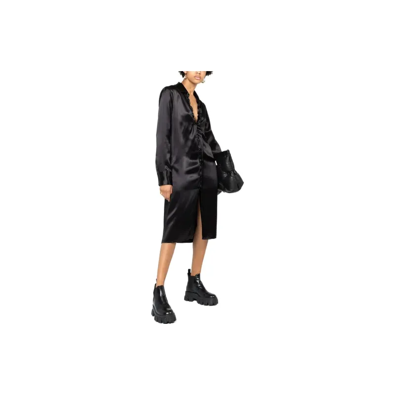 Bottega Veneta Long Sleeved Dresses Women's Black-2