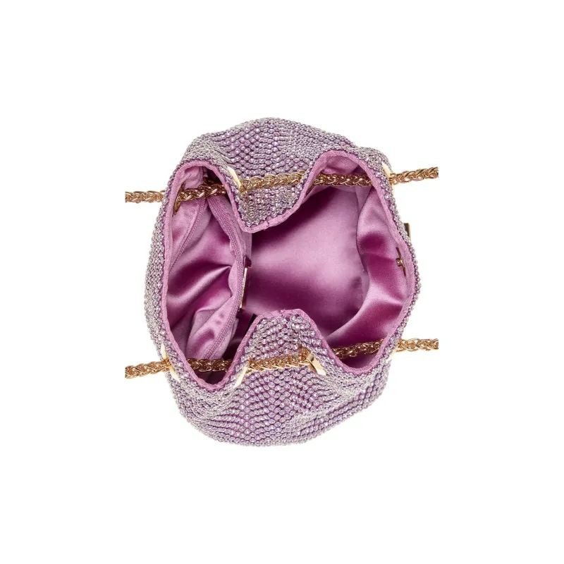 GUESS Aluminum Bucket Bags Crossbody Bag Shoulder Bag Mini Women's Pink Purple-3