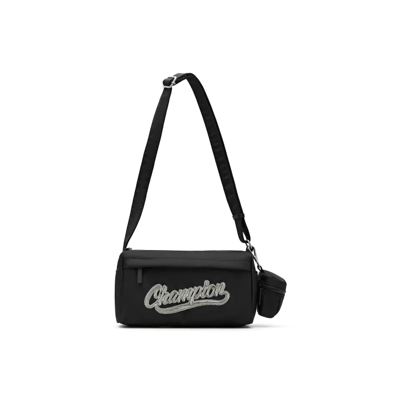 Champion Fabric+Artificial Leather Crossbody Bag Medium Size Unisex Smoke Gray/Champion Blue/Latte Brown/Black-17