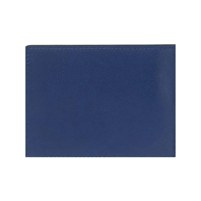 VERSACE Cow Leather Card Clip Wallets Men's Blue-2