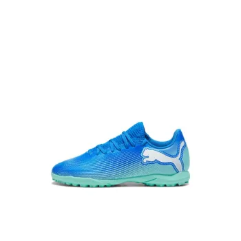 PUMA FUTURE 7 PLAY Slip Resistant Cushioning Abrasion Resistant Low Top Kids' Soccer Shoes Blue Green Kids'