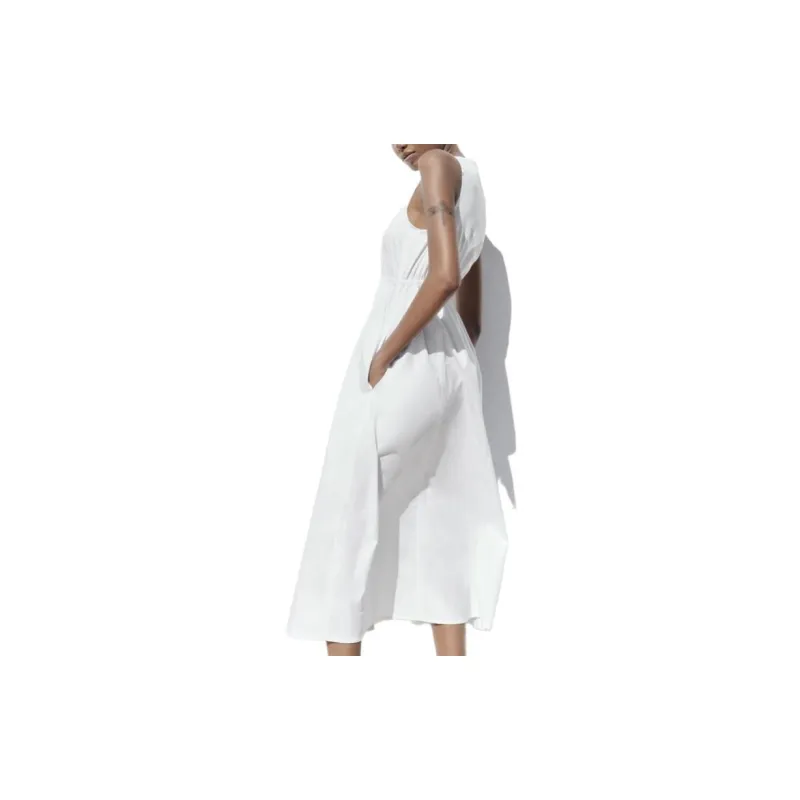 ZARA Sleeveless Dresses Women's White-3