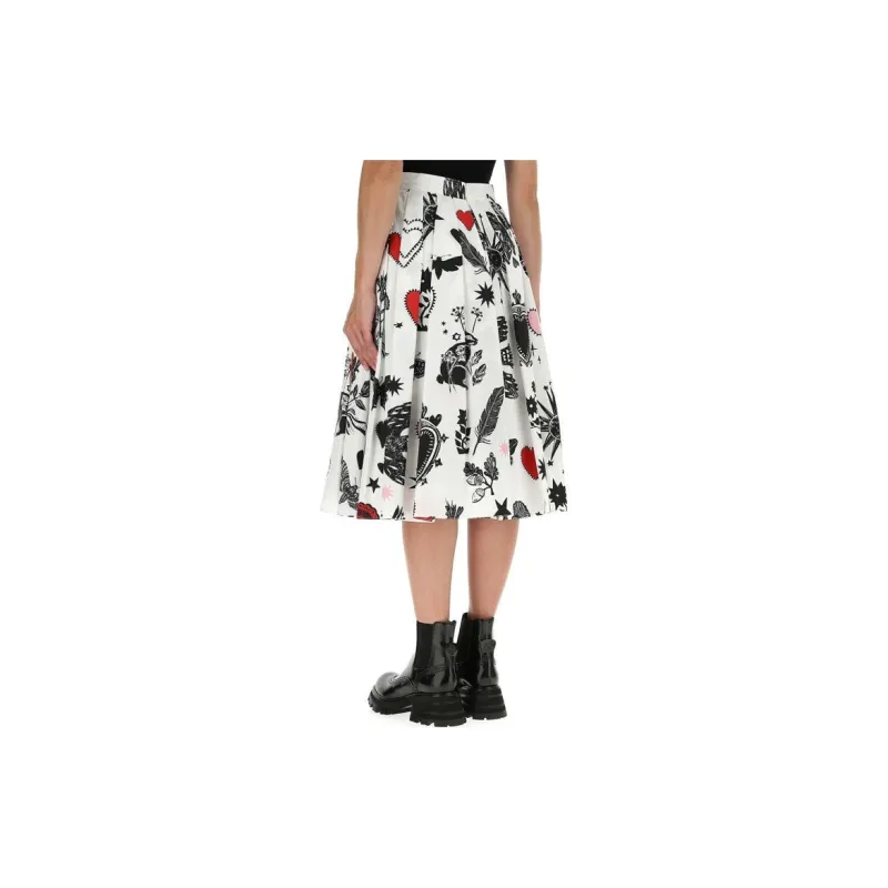 Alexander McQueen Casual Long Skirt Women's White-4