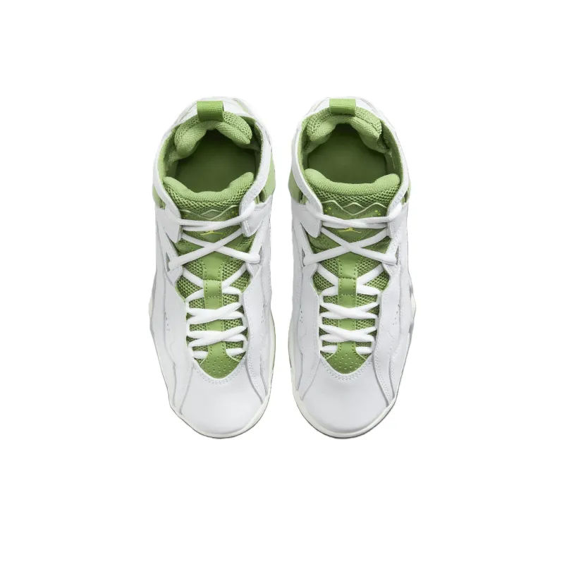 Jordan True Flight Non-slip Wear-resistant Shock Absorption High-Top Children's Basketball Shoes White Green Teenagers-2