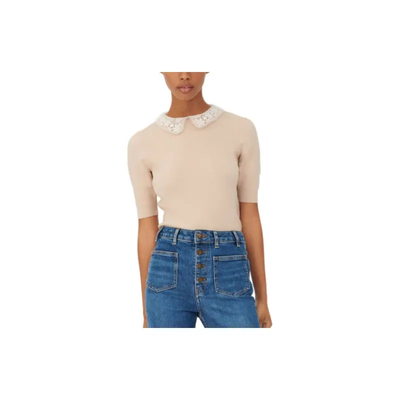 Maje Sweaters Women's Beige Yellow-1