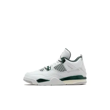Jordan Air Jordan 4 Anti Slip Wear Resistant Mid Top Kids Lifestyle Shoes White Green Kids'