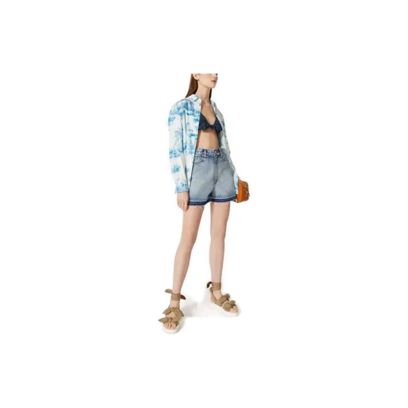 RED VALENTINO Denim Shorts Women's Blue-3