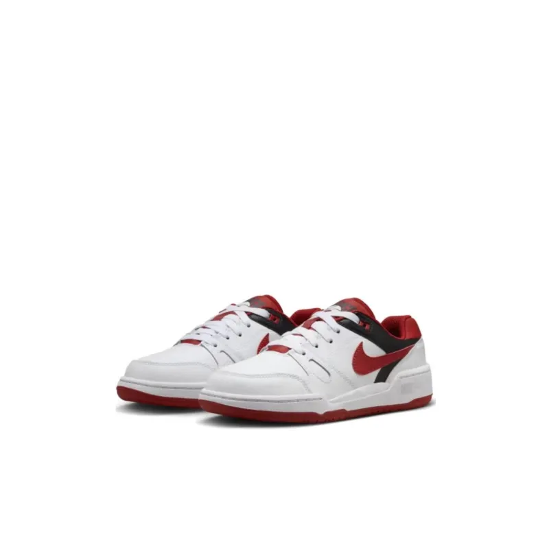 Nike Full Force Low Top Kids' Skateboarding Shoes White Red Unisex-2