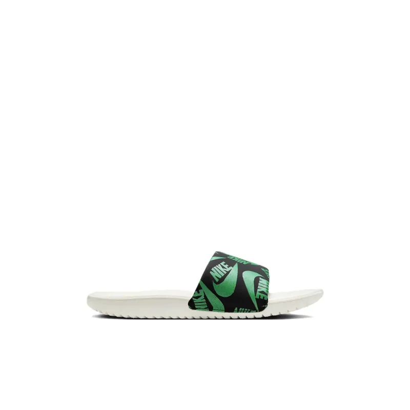 Nike Kawa Slip Resistant Shock Absorbers Kids' Slippers Black White Green Kids'-1