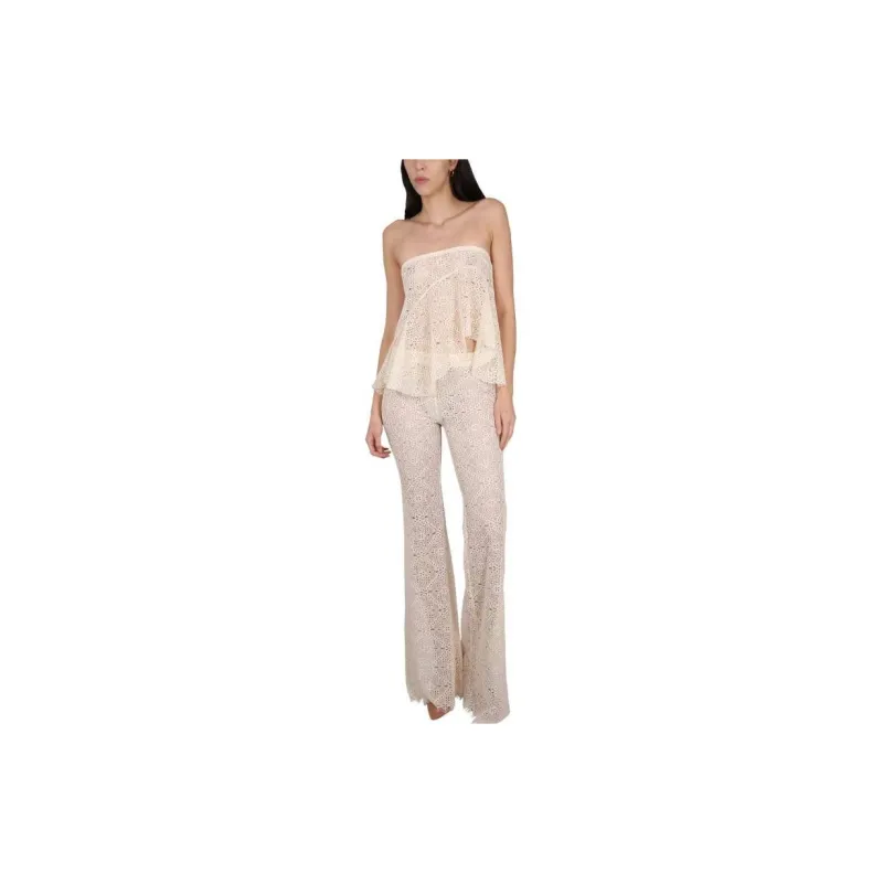 DSQUARED 2 Broderie Anglaise Asymmetric Hem Top-2