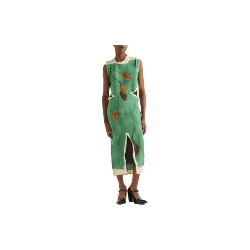 PRADA Sleeveless Dresses Women's Green-1