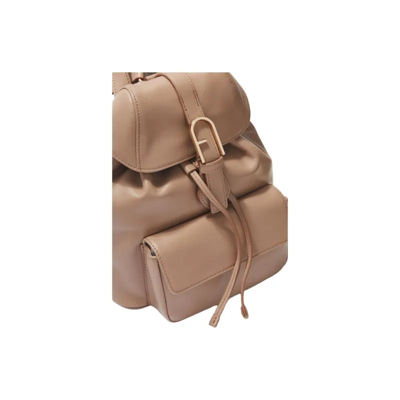 Furla Calfskin Backpack Small Size Women's Brown-2